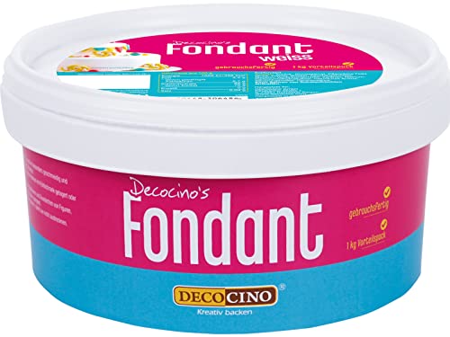 DECOCINO Fondant weiß 1 Kilo Vorteilspack zum Verzieren