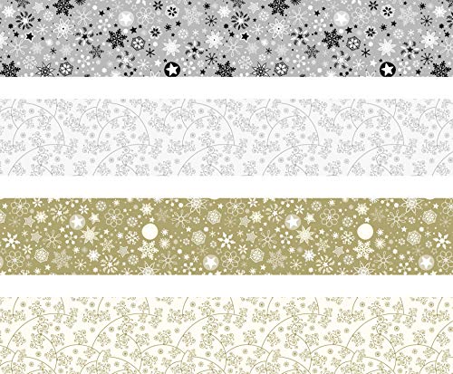 Faltstreifen-Set für Fröbelsterne | 1,5×45 cm, 120 g/m², silber/gold