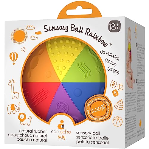 CaaOcho 7002 - Sensory Ball Regenbogen, Naturkautschuk, 10 cm