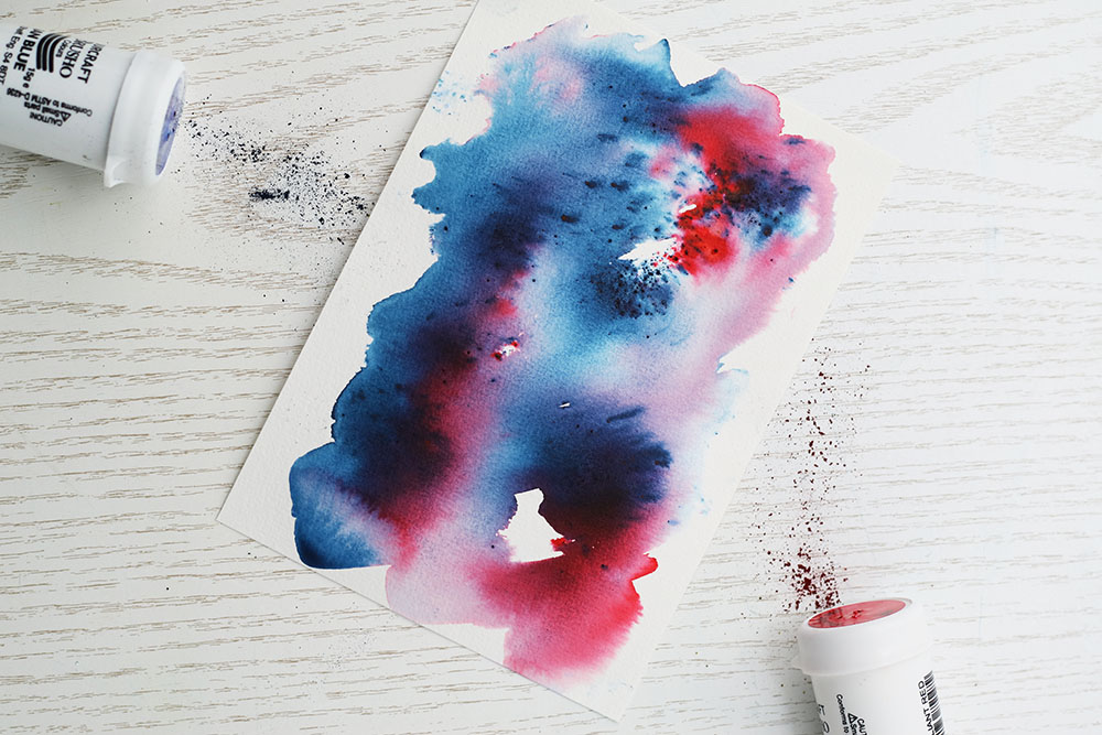 brusho rot blau